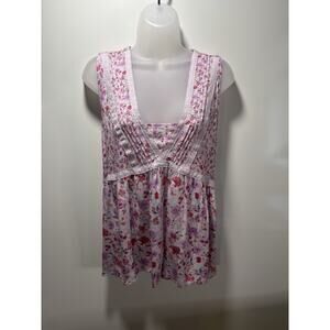 New Penelope Rose Floral NWT Pink Red Babydoll Fairy Cottagecore  Top Size MED